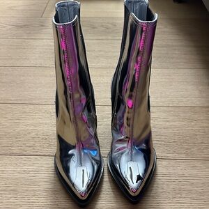 Alexander McQueen Silver Heeled Boots